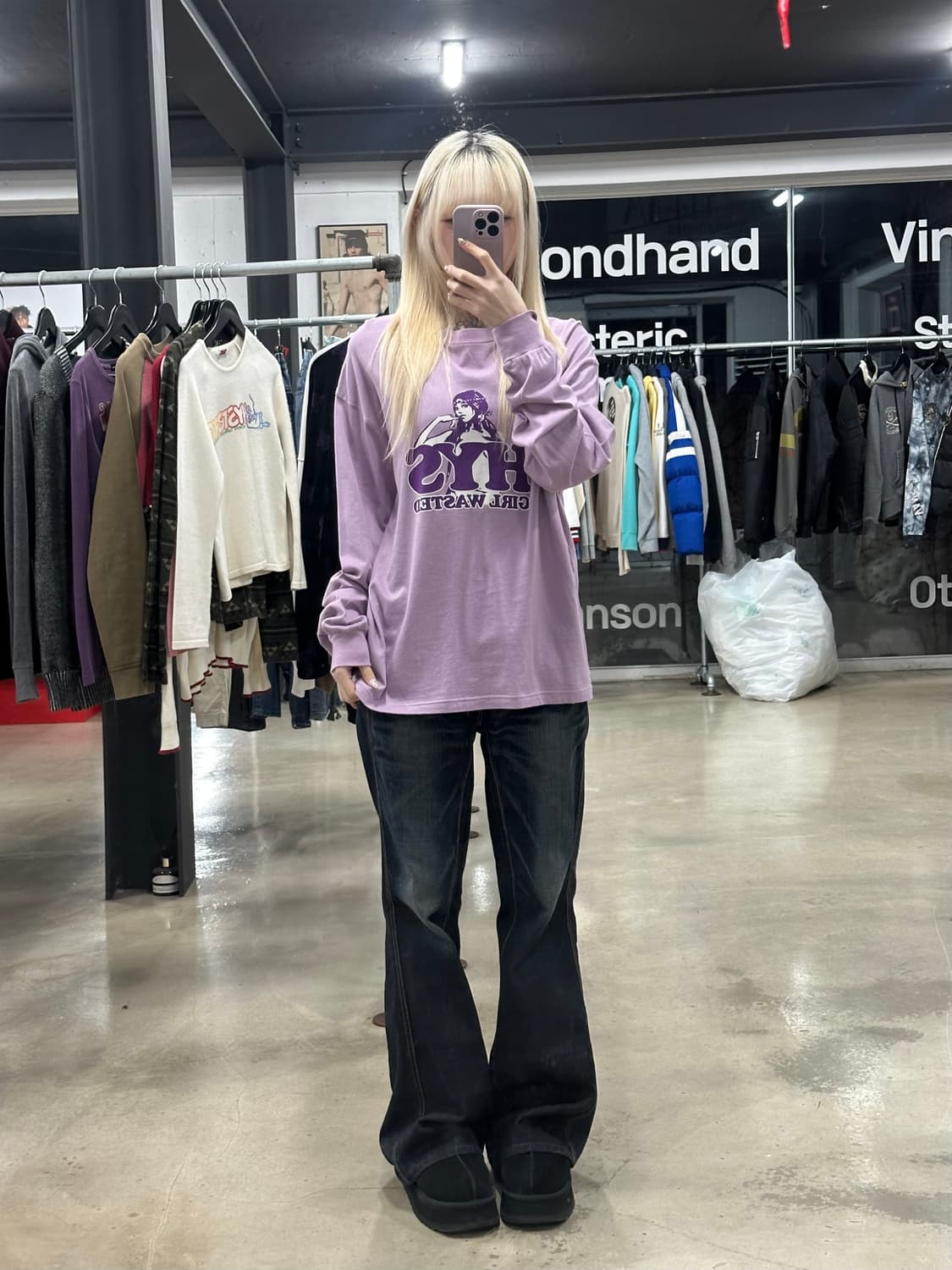 히스테릭 글래머 퍼플 롱슬리브 긴팔 티 상품이미지3