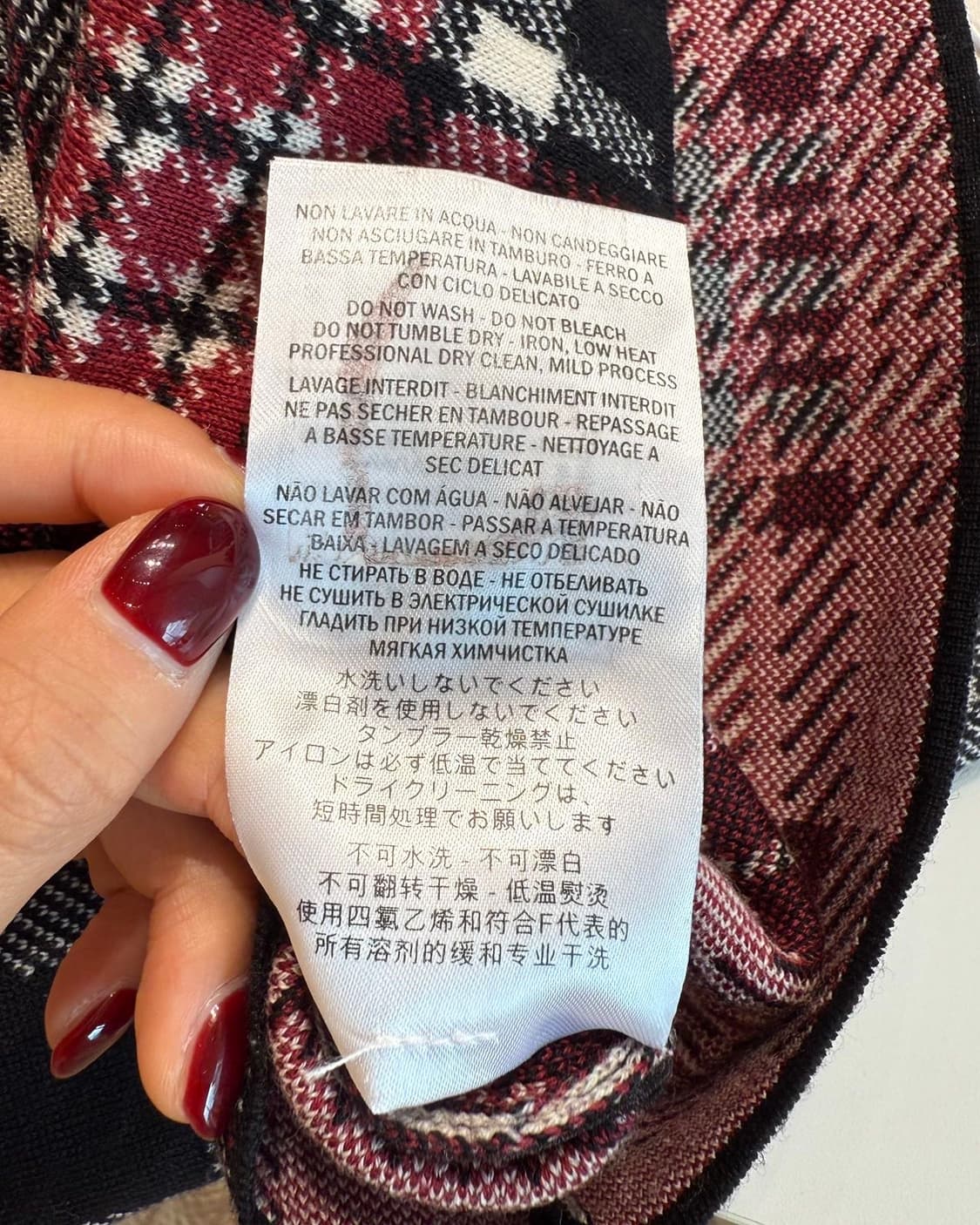 알렉산더 맥퀸 레드 체크 밴딩 미디스커트 상품이미지10