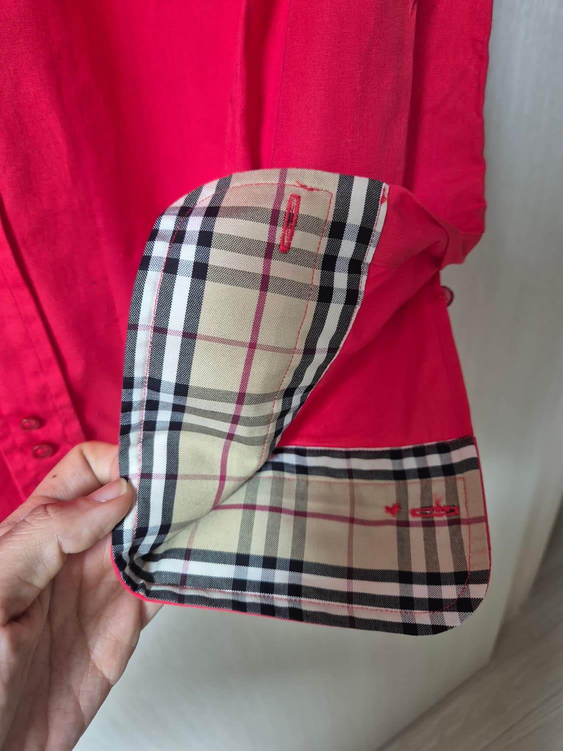 (정품) 버버리 레드 셔츠 체크라인 셔츠 남방 6  상품이미지6