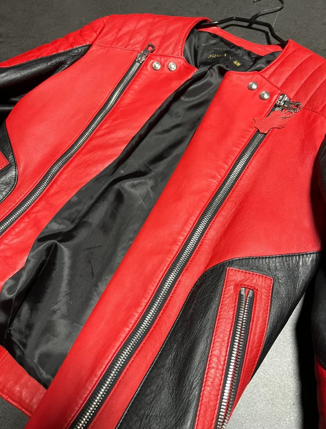 Bamain 발망 H&M 라이더 가죽 자켓 95 상품이미지7