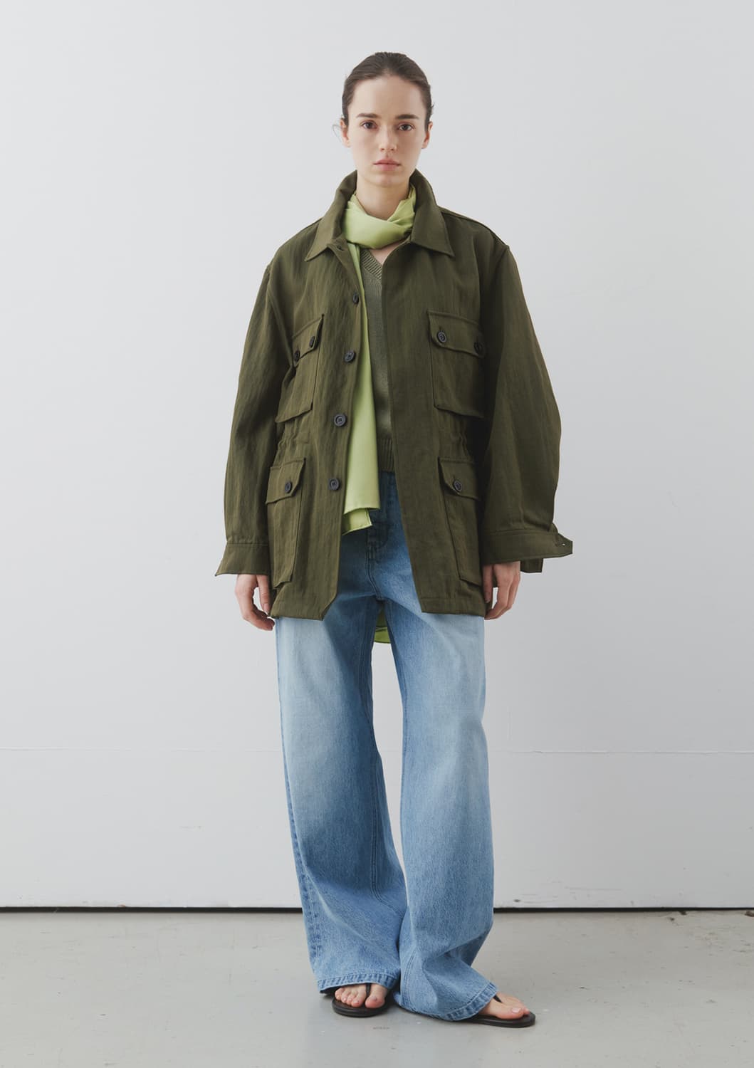 문달 Luster Safari Jacket in Olive s사이즈 상품이미지1