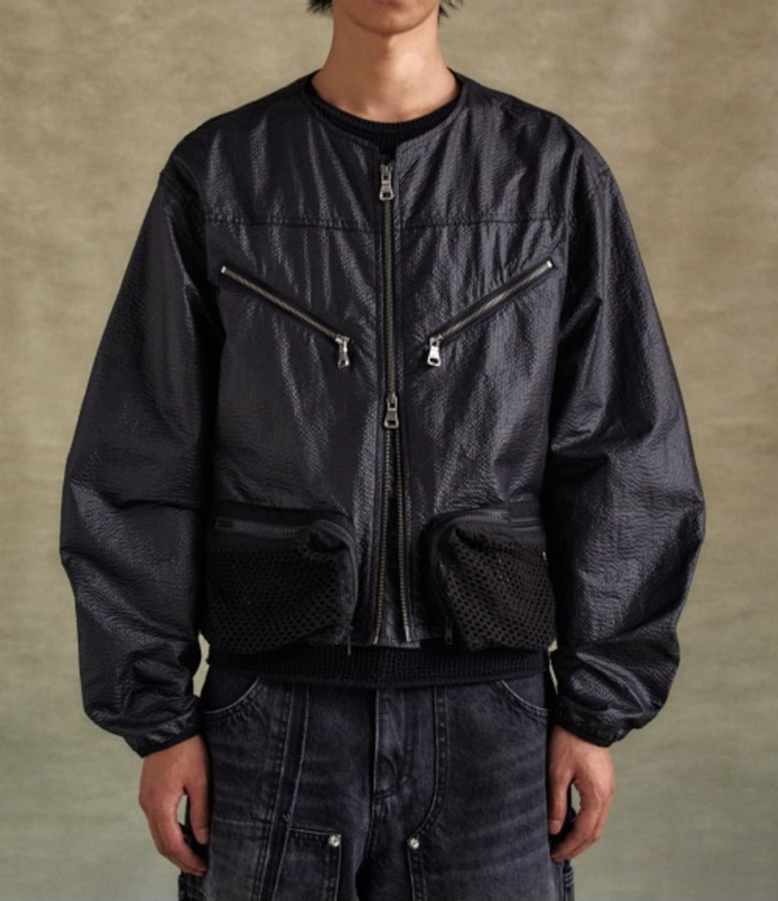 [s] 앤더슨벨 컨벡스 카라리스 크롭 재킷 자켓 바람막이 윈드러너 점퍼 상품이미지1