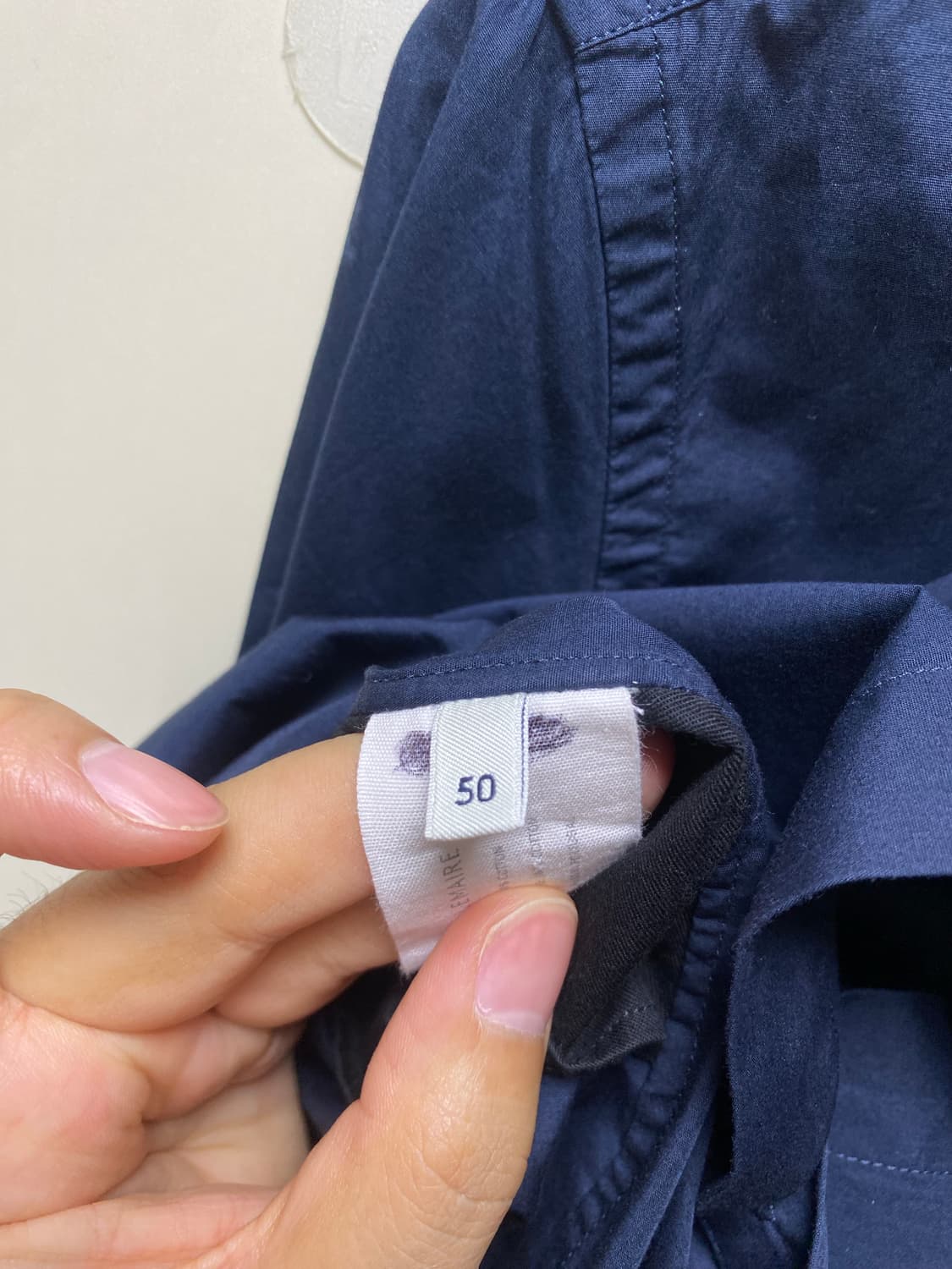 [50] 르메르 밴드 칼라 차이나카라 셔츠 네이비 상품이미지6
