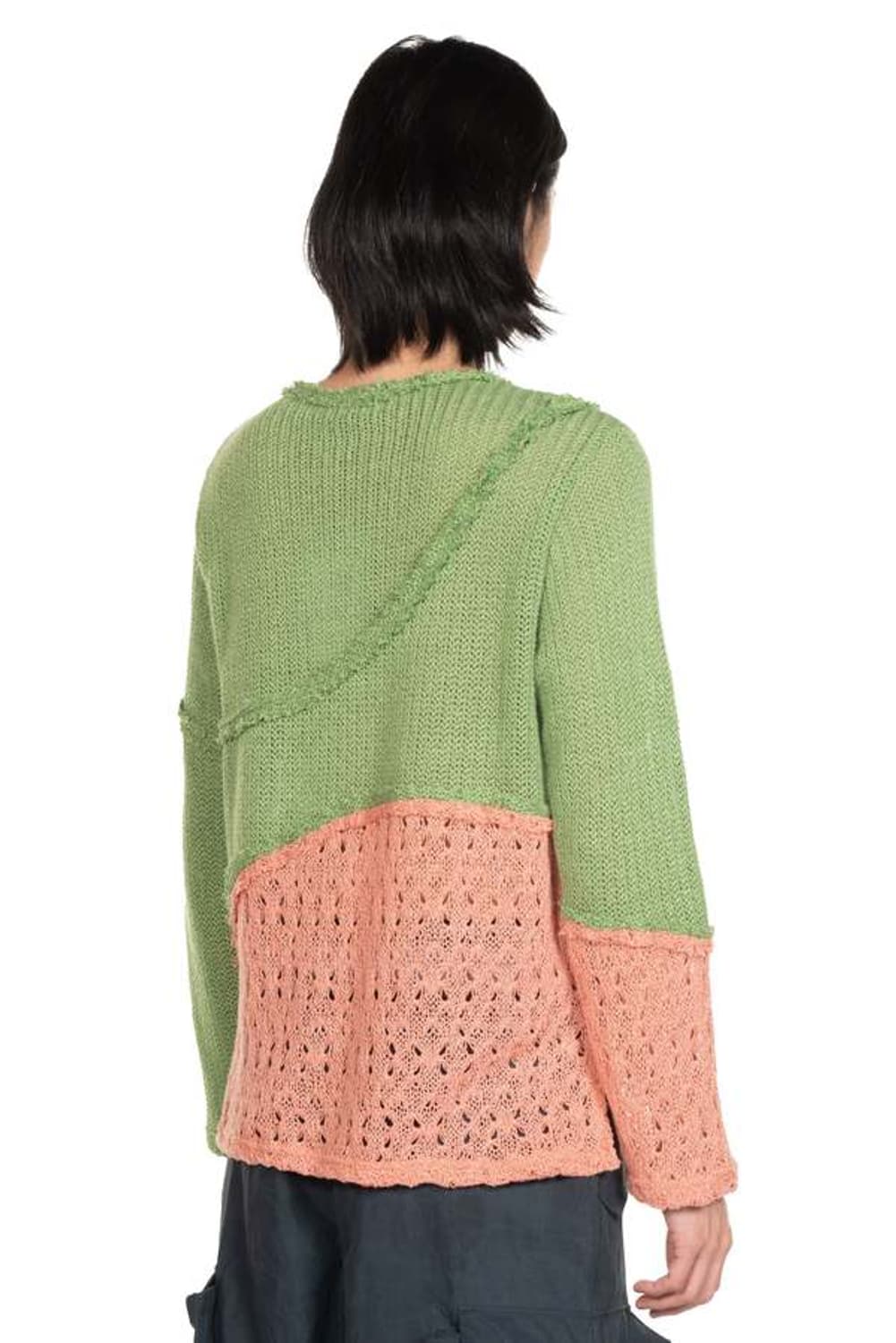 [M] 앤더슨벨 콘트라스트 패널 보트넥 스웨터 니트 상품이미지5