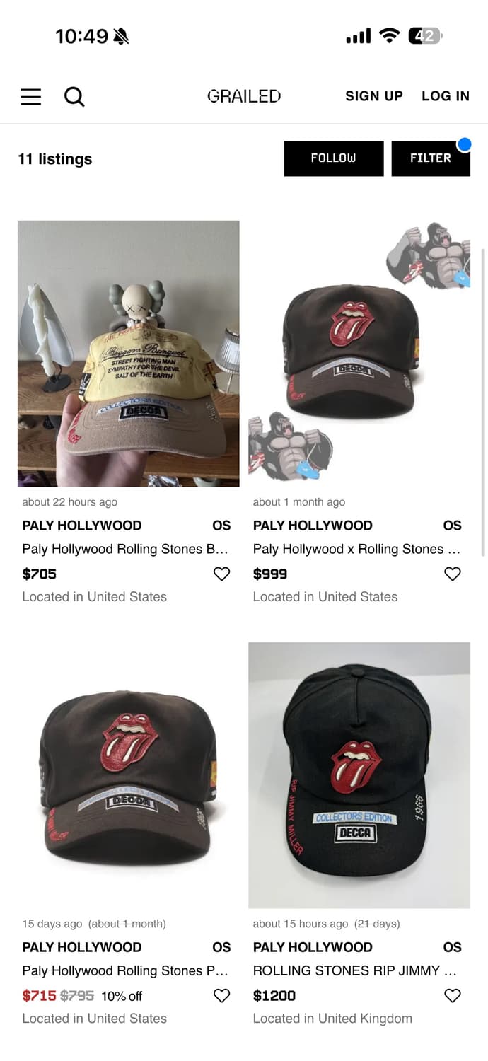 PALY HOLLYWOOD x ROLLING STONES HAT 상품이미지3