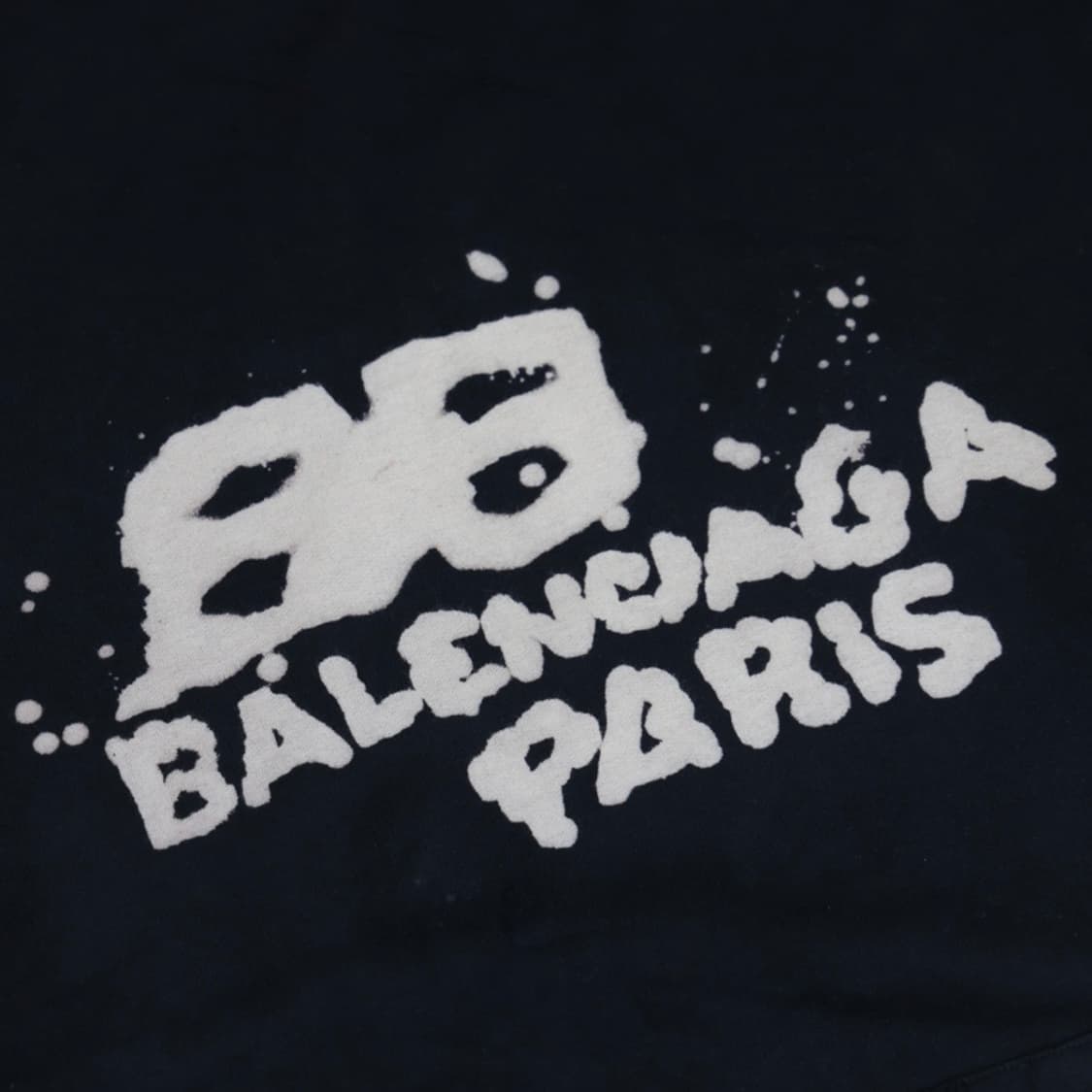 발렌시아가 핸드 드로운 BB 아이콘 후드 후드 라지 핏 블랙M 상품이미지3