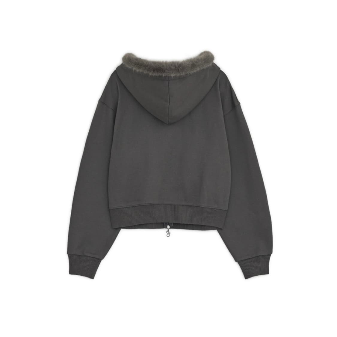 허그유어스킨 핫픽스 퍼 후드집업 차콜 상품이미지2