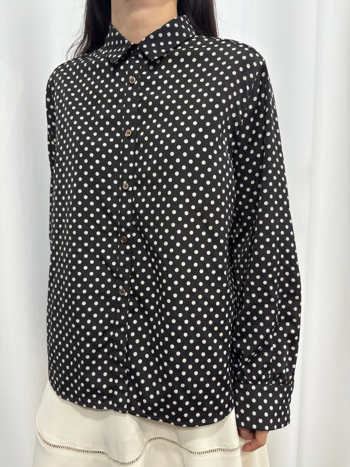 comme ca brown dot shirt 상품이미지2
