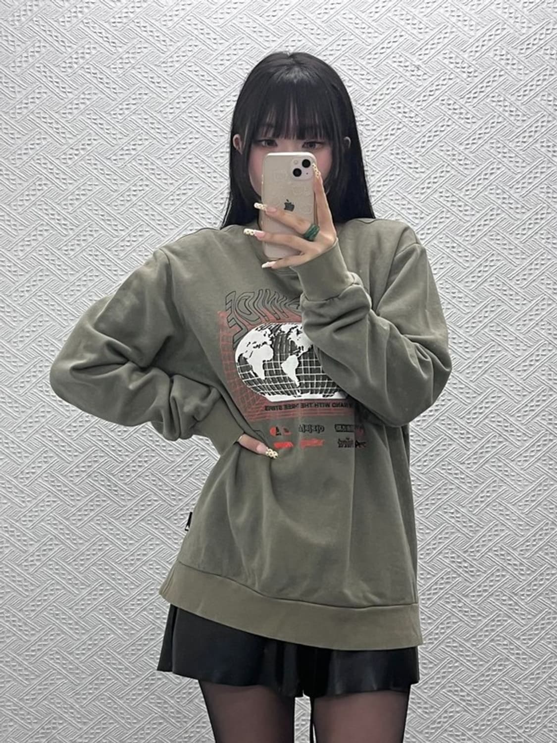 아디다스 올드스쿨 빈티지 스트릿 힙합 말차카키 맨투맨 XL C09772 상품이미지1