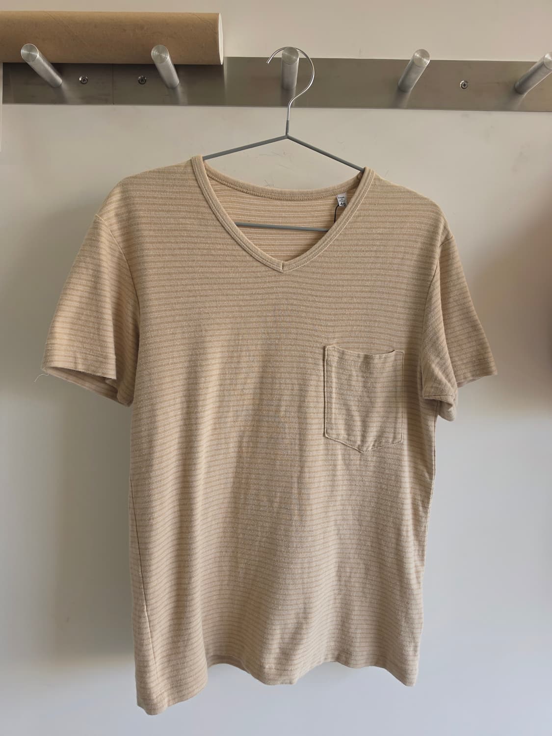 메종 마틴 마르지엘라 본인기 브이넥 스트라이프 티셔츠 상품이미지1