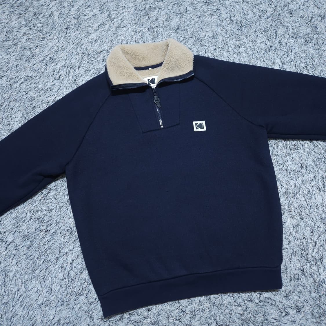 코닥) S(100~) 남자 브라우니 오버핏 니트하프집업 / 왕눈이샵 상품이미지2