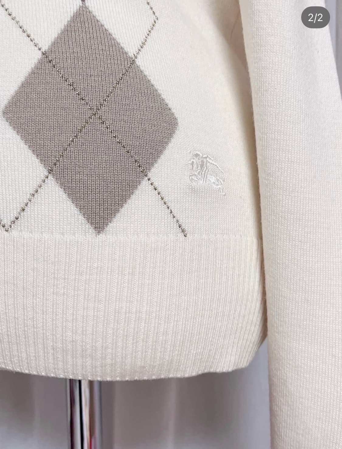 버버리 런던 아가일 오프숄더 니트 라떼갸루 갸루 리즈리사 상품이미지2