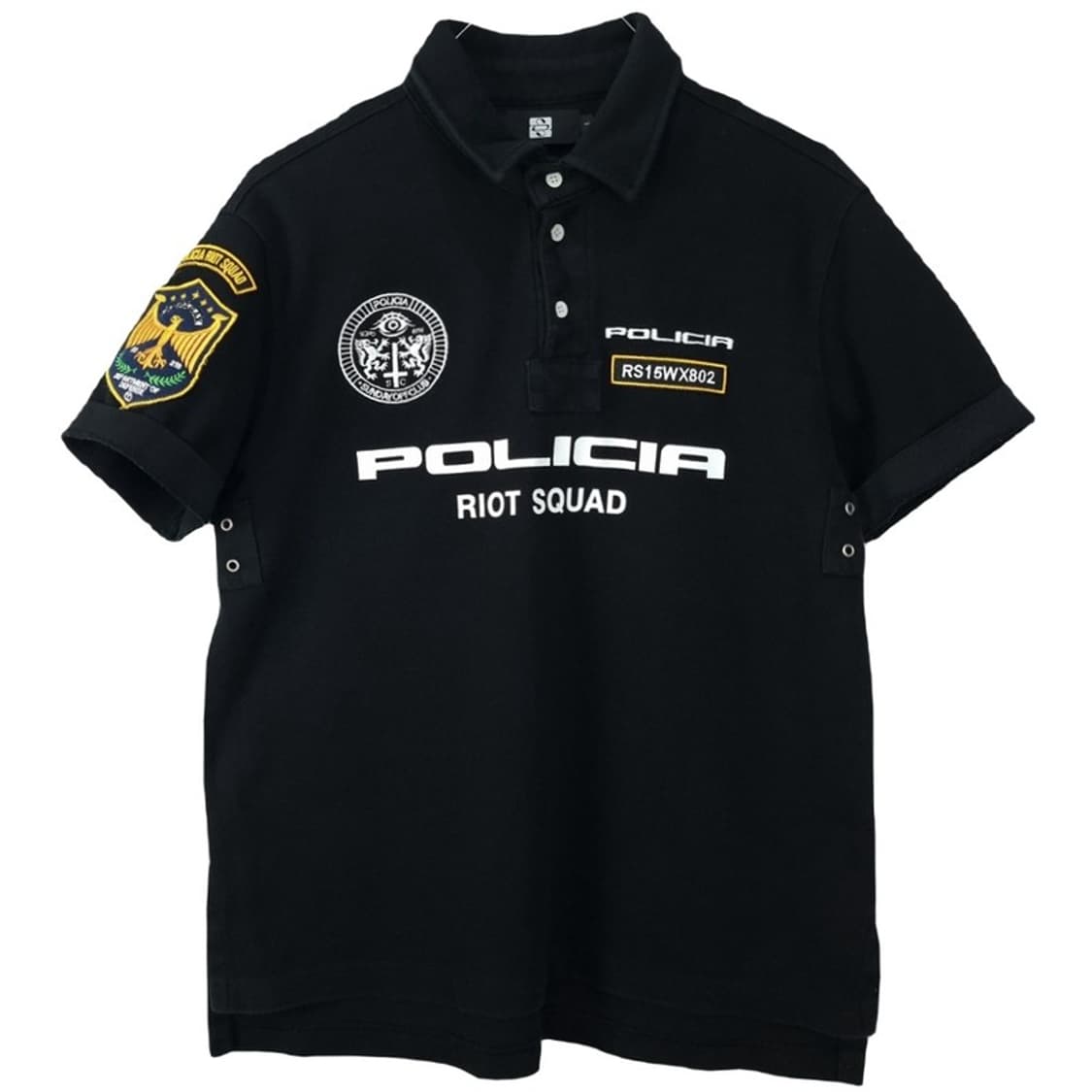 [선데이오프클럽] 폴리시아 엠브로이더드 피케셔츠 카라티 블랙 M20239 상품이미지2