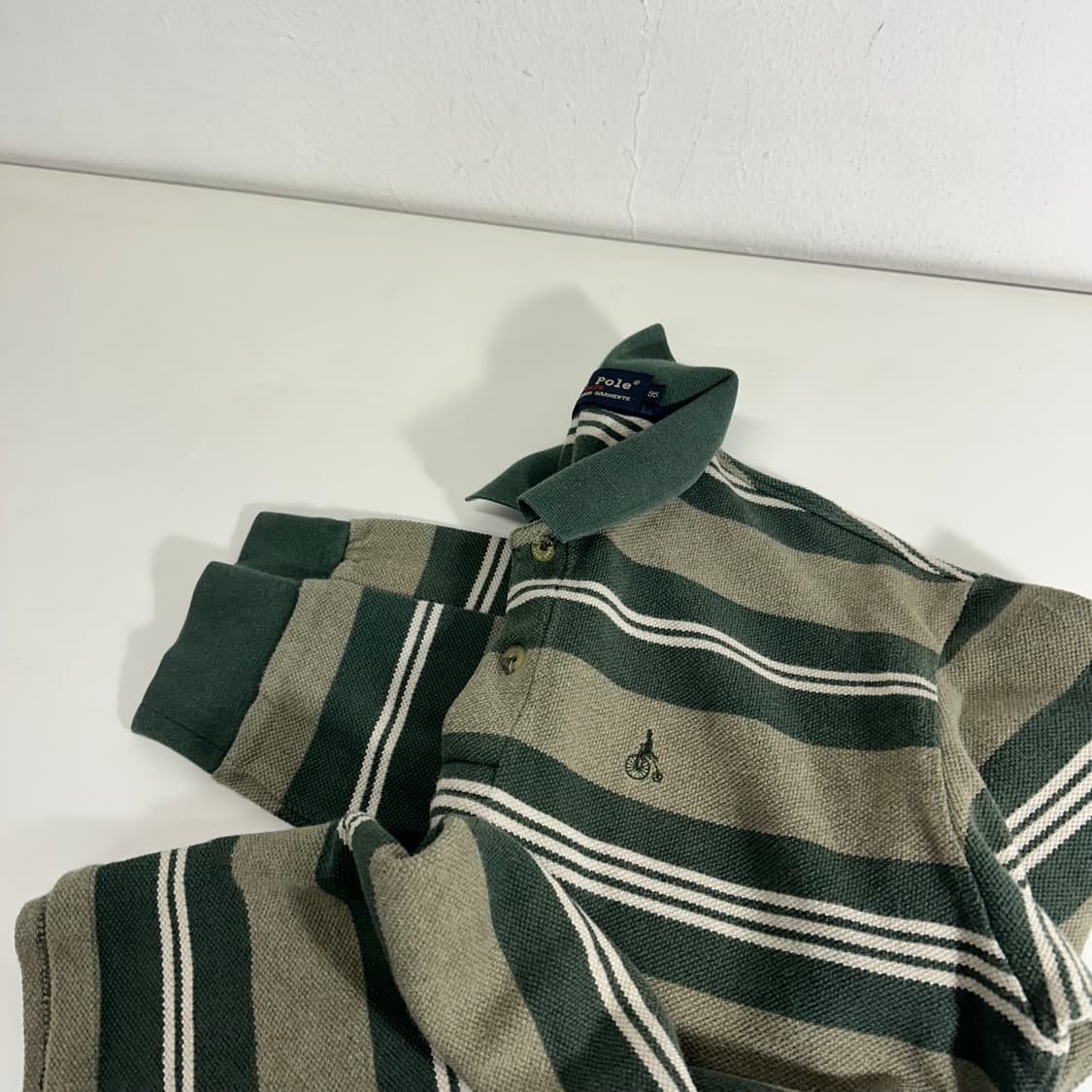95 빈폴 카키 스트라이프 럭비 긴팔 카라티 상품이미지2
