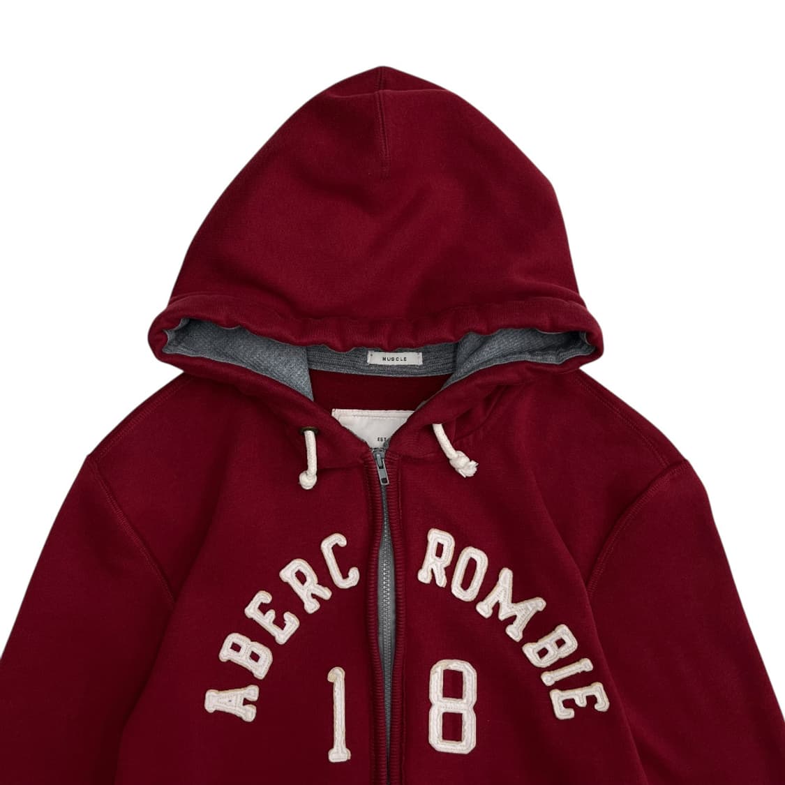 아베크롬비 센터로고 와인 후드집업 XL 상품이미지4