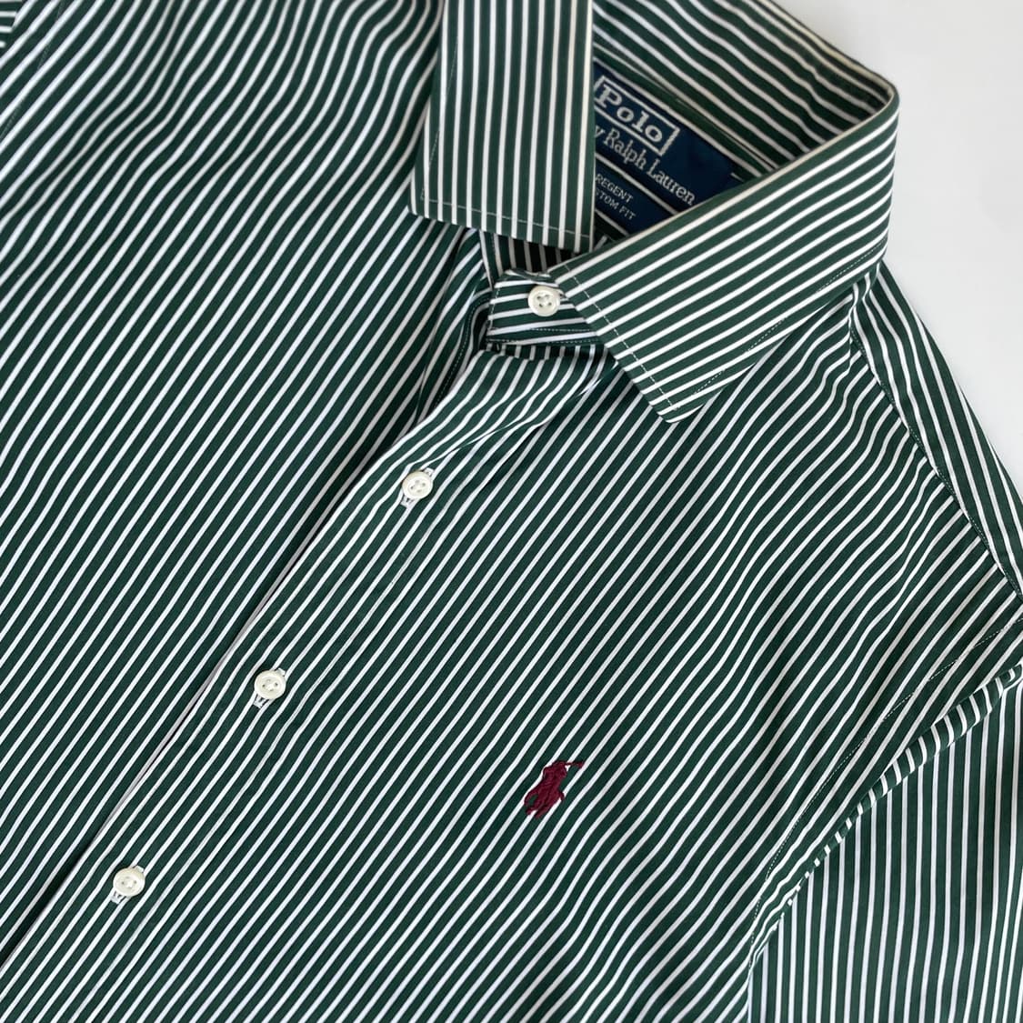 Polo  폴로 랄프로렌 자수 그린 스트라이프 셔츠 상품이미지3
