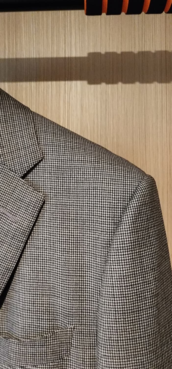 (간절기용)힐튼 그레이 잔체크 울자켓 L 상품이미지3