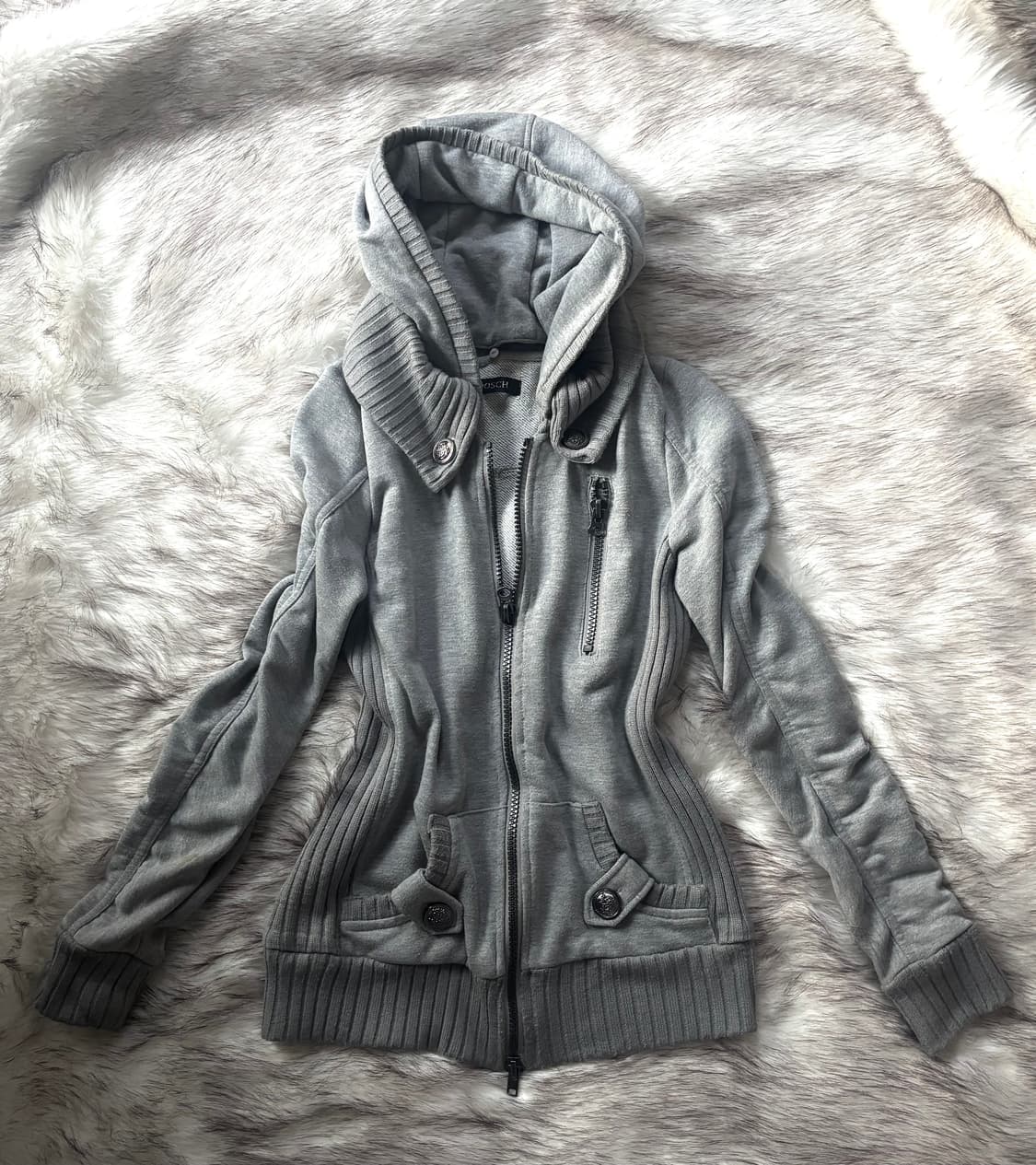 빈티지 DOSCH 셔링 후드 집업 자켓 상품이미지1