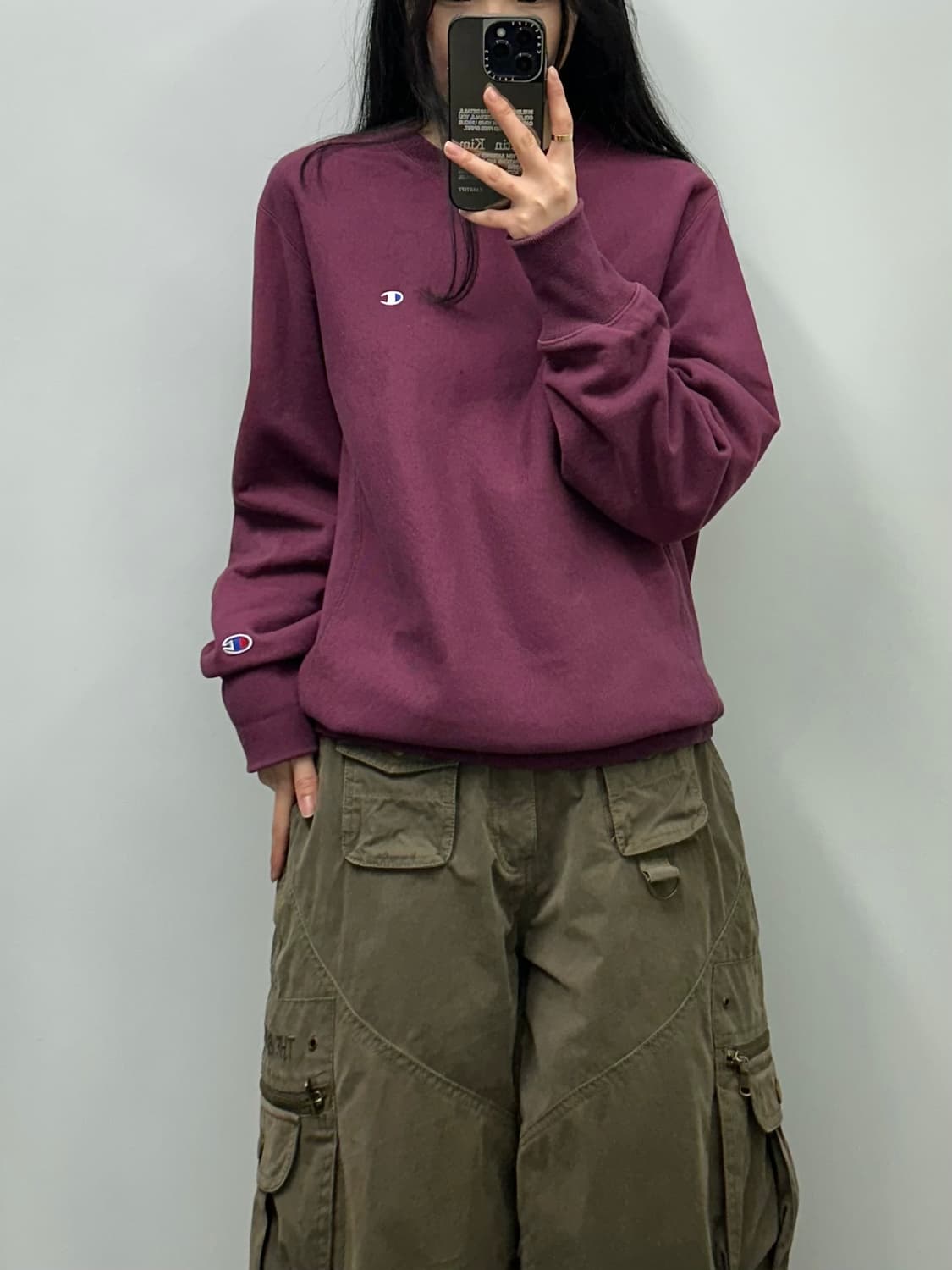 챔피온 리버스위브 버건디 맨투맨 상품이미지1