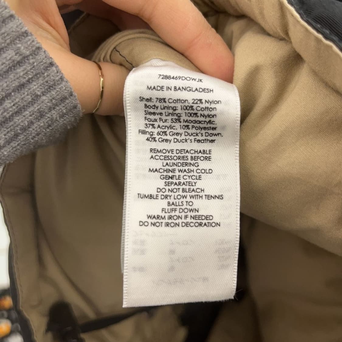 폴로 데님앤서플라이 오리털 덕다운 베이직 패딩 점퍼 M C06771 상품이미지6