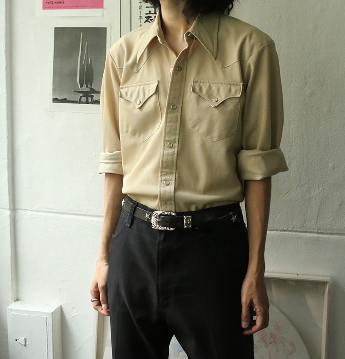 70s H BAR C 폴리 웨스턴 셔츠 상품이미지1