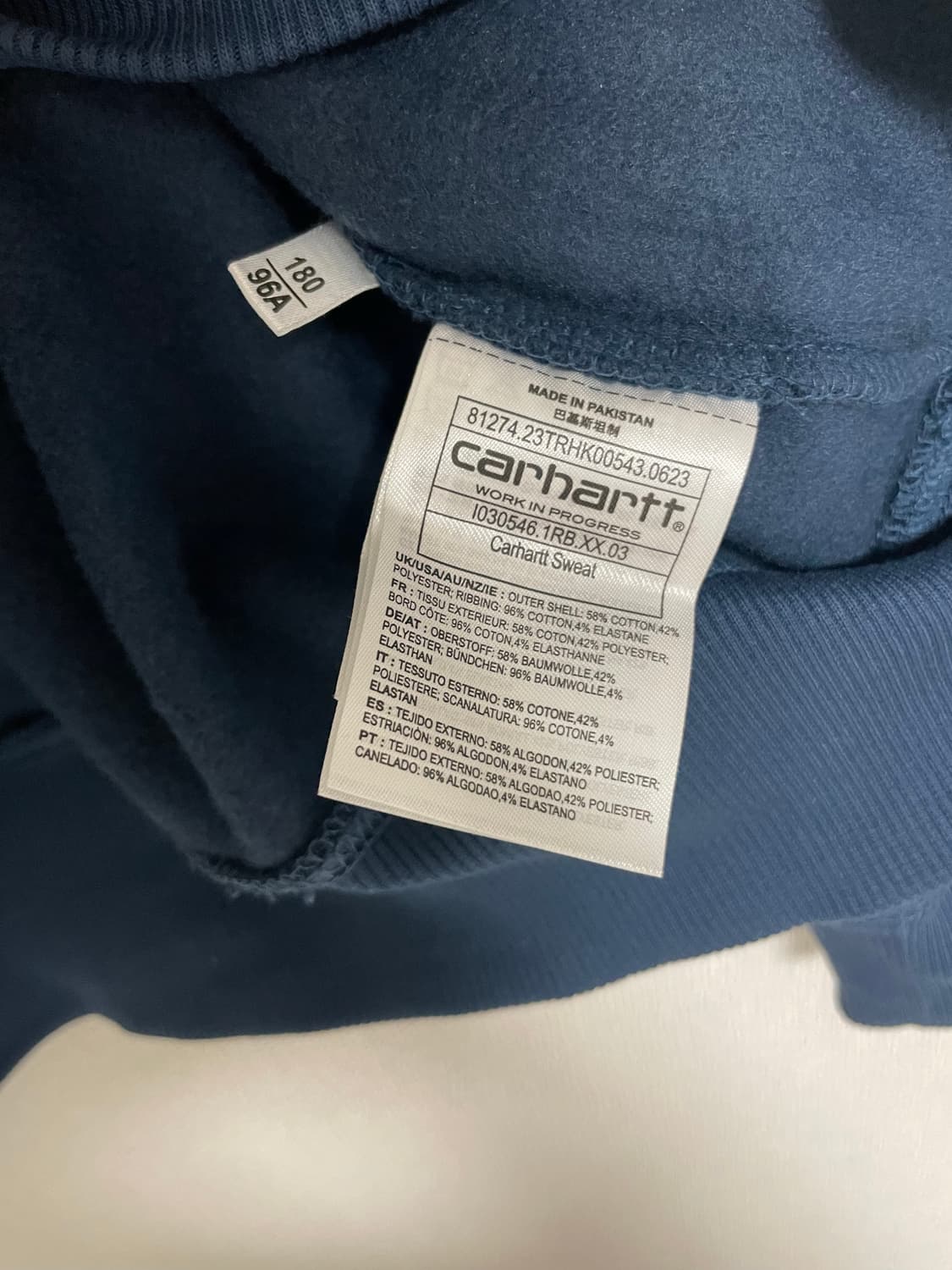 칼하트 스웨트셔츠 네이비 L 상품이미지4