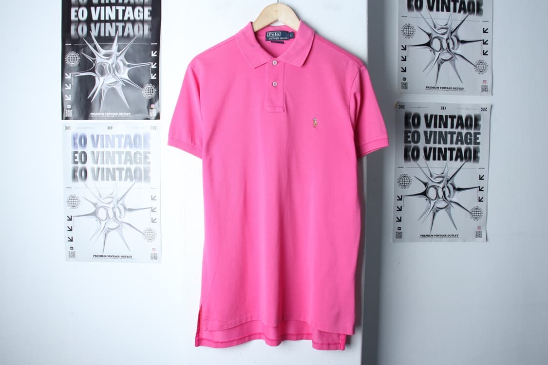 (L-XL) 폴로 랄프로렌 반팔 카라 티셔츠 핑크 무지-H30672 상품이미지2