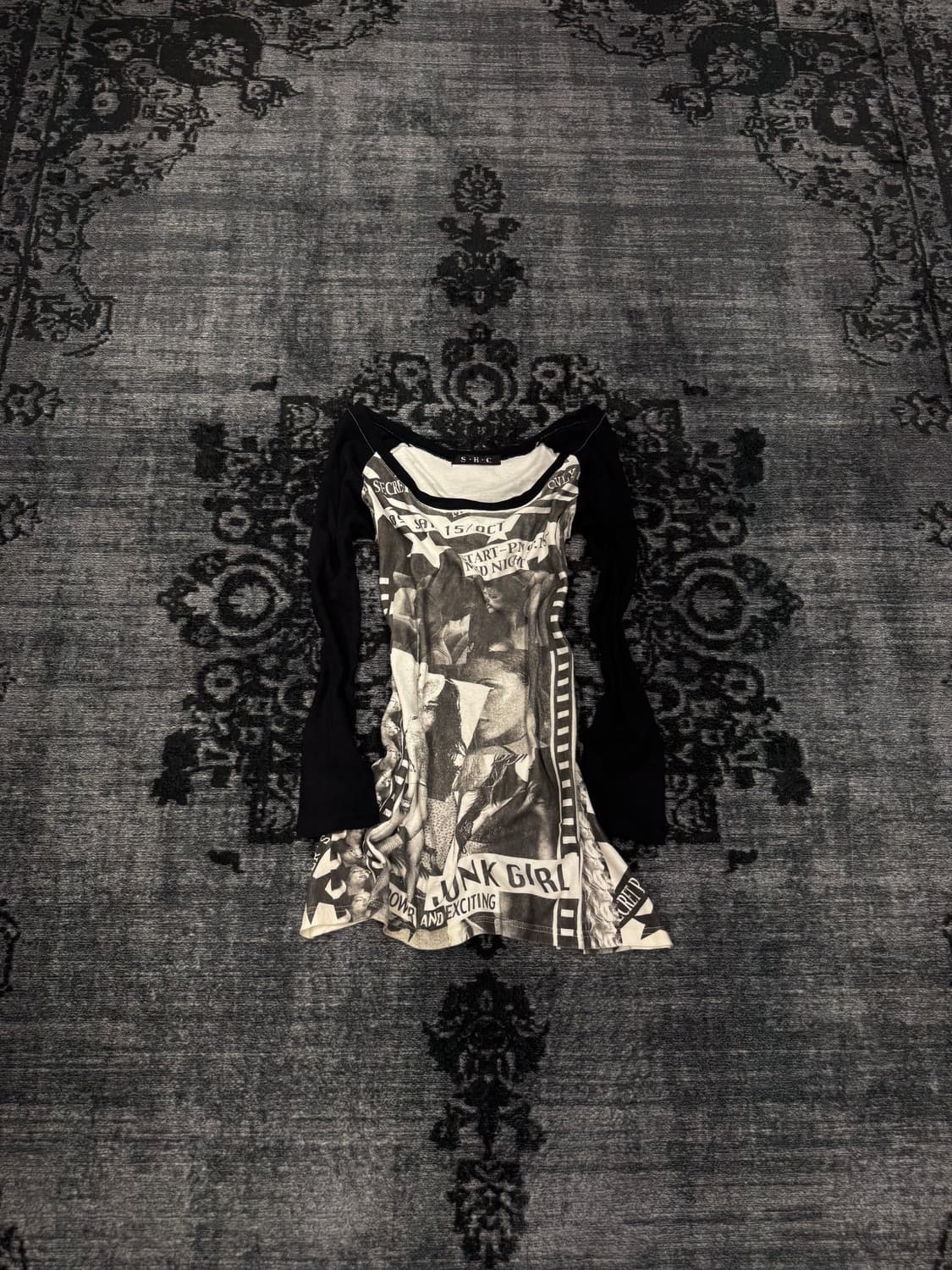 Shc punk printing raglan cut sew 상품이미지1