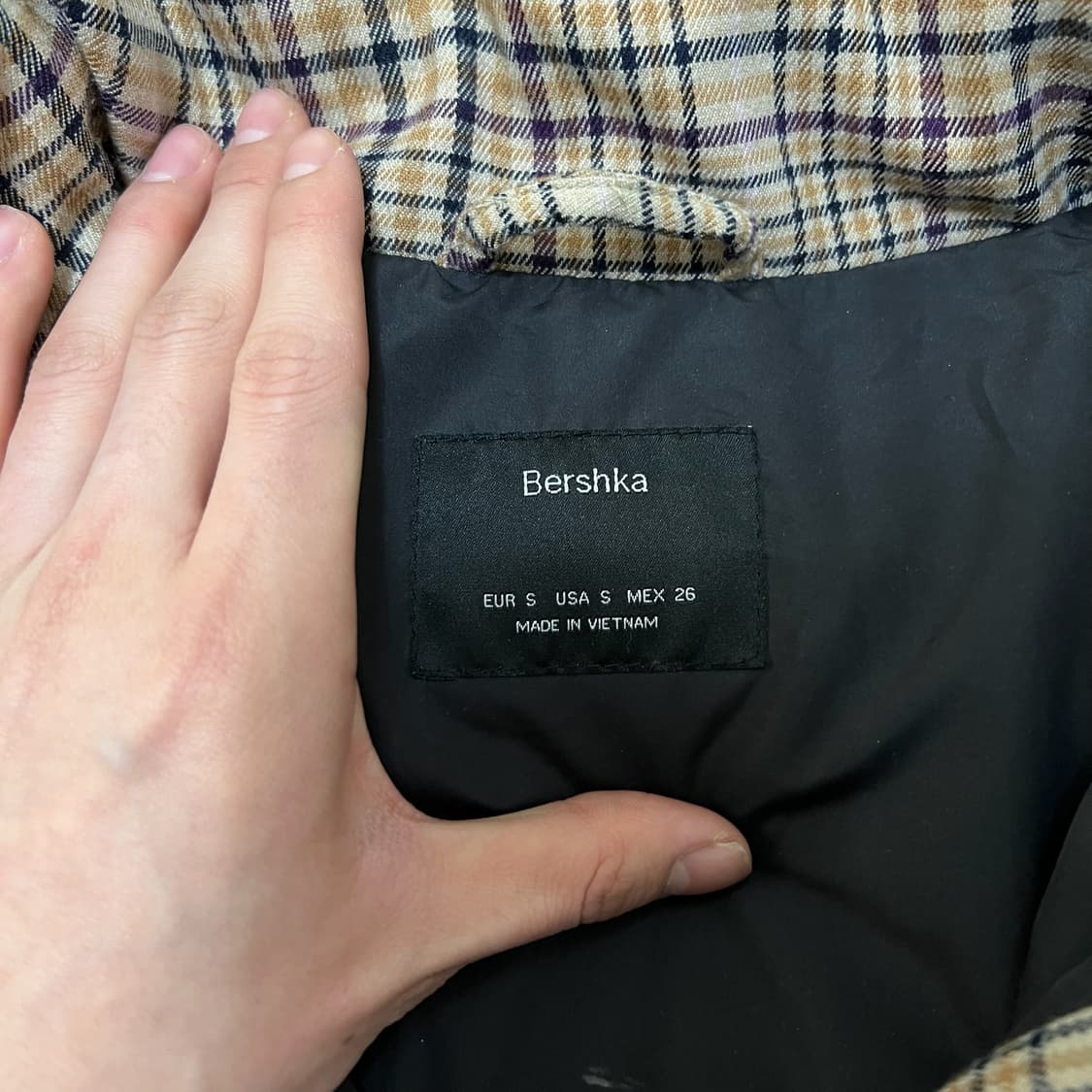 버쉬카 오버사이즈 헤비 다운 체크 패딩 S/90  상품이미지4