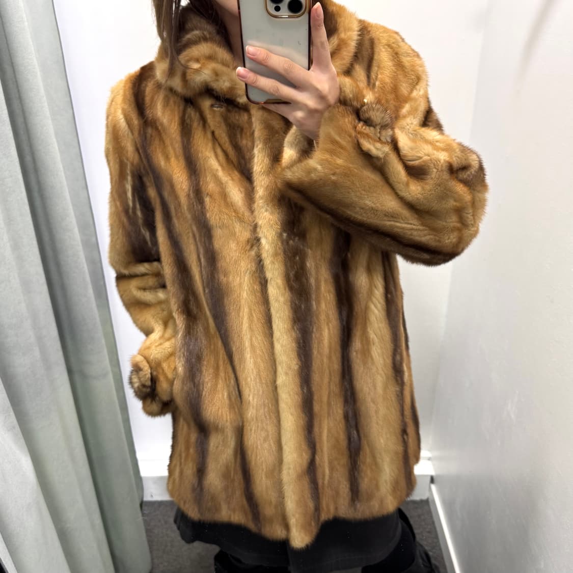 브라운 밍크 하프 퍼자켓 상품이미지2