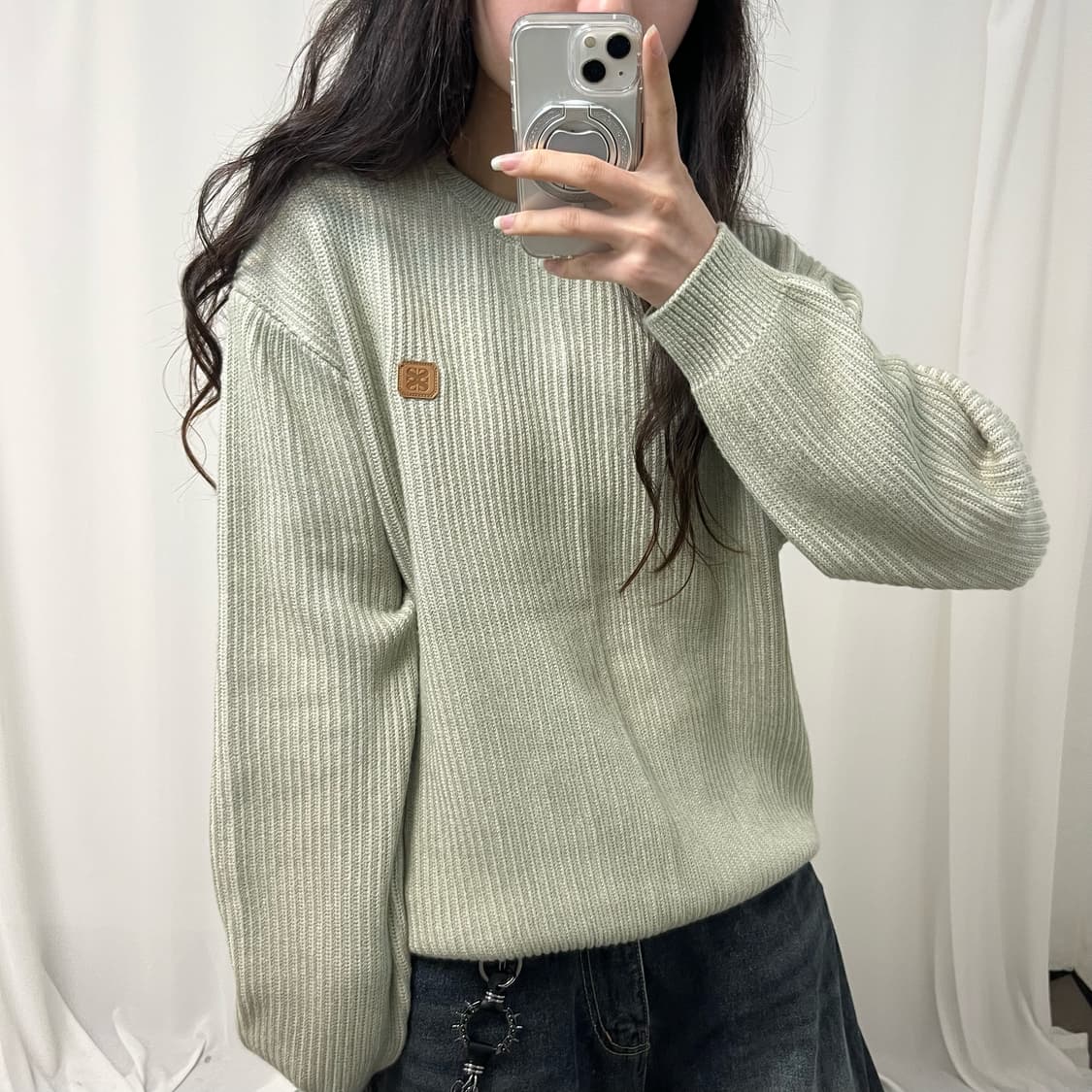 SATUR two-tone basic knit 상품이미지3