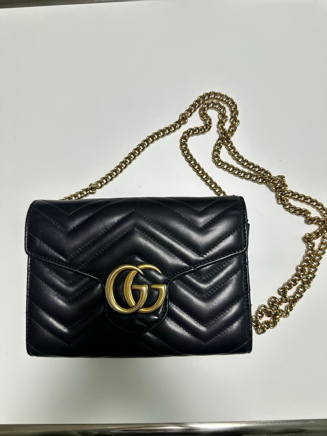 구찌 마몽트 마틀라세 체인백 블랙 상품이미지1