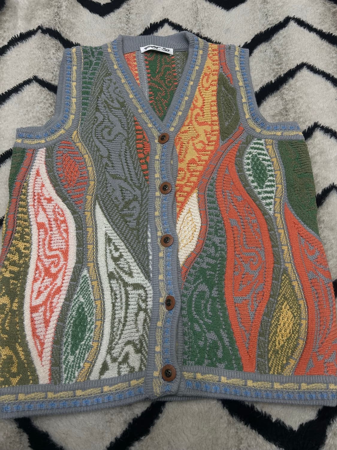 [실측L]빈티지 케이블 니트 조끼 상품이미지1