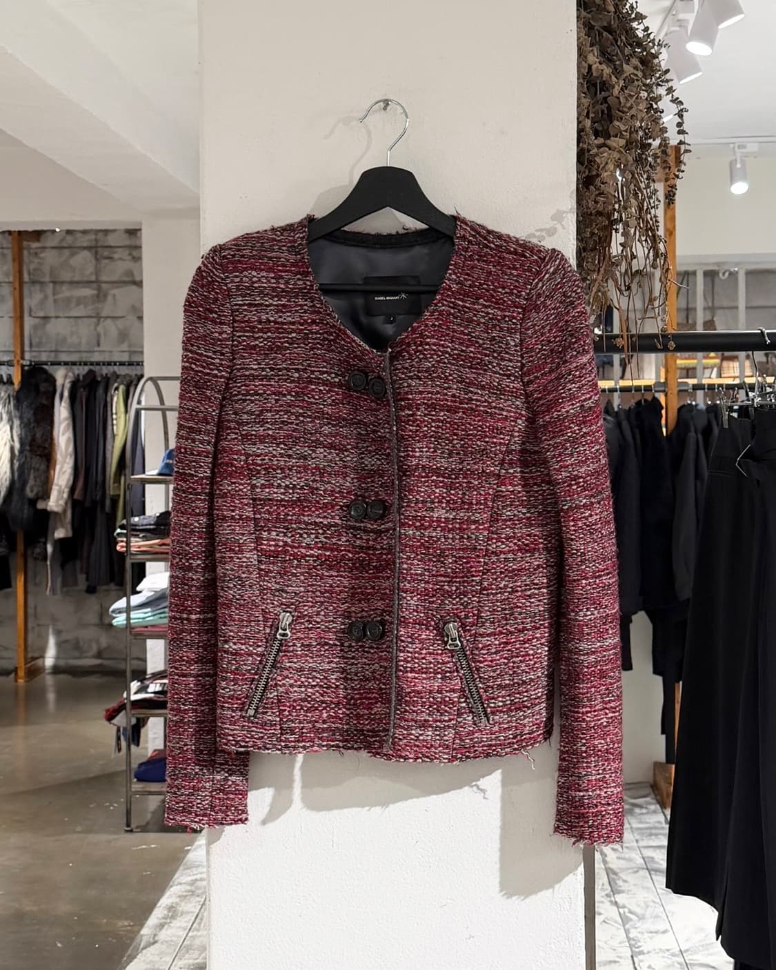 이자벨 마랑 레드 버진울 트위드 자켓 상품이미지1