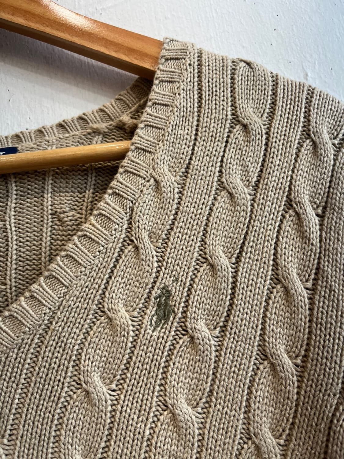 랄프로렌 케이블 브이넥 코튼 니트 우먼즈 상품이미지2