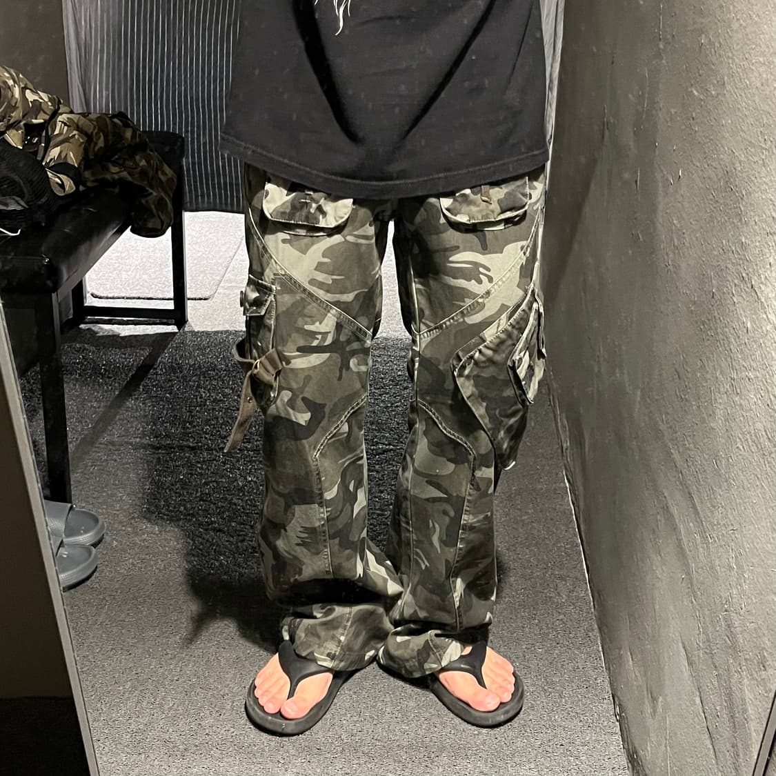 빈티지 카키 카모패턴 카고포켓 밀리터리 부츠컷 카고바지 카고팬츠 30 상품이미지1