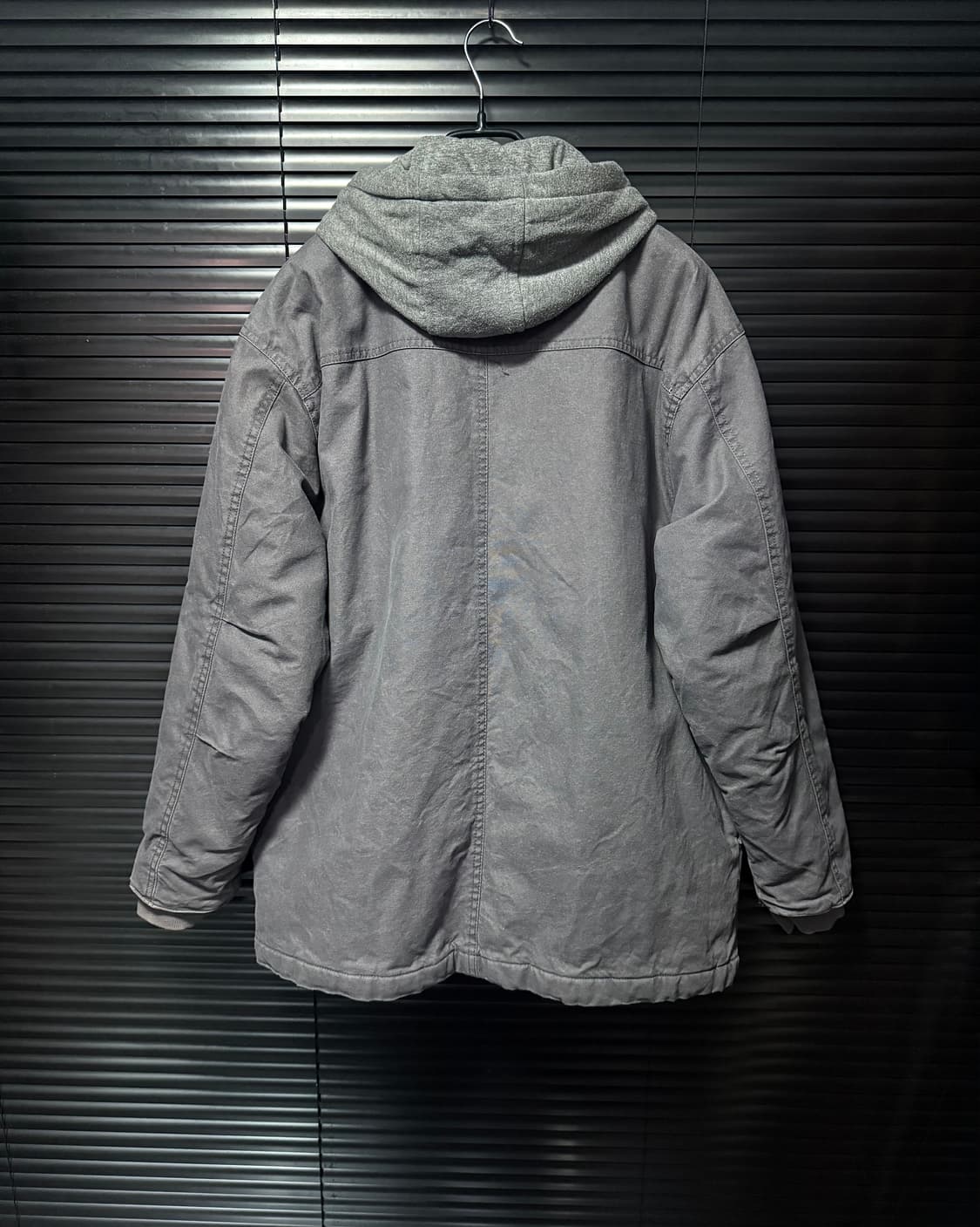 디키즈 90s 패디드 누빔 워크 셔츠 자켓 포켓 워시드 워싱 그레이 후드 상품이미지5