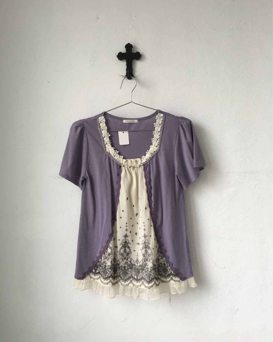 Axes femme layered point blouse 상품이미지1