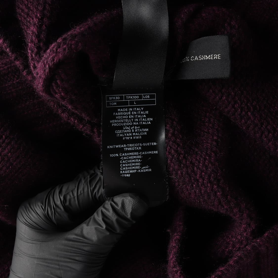 톰포드 100% 캐시미어 버건디 브이넥 루즈핏 니트 스웨터 L
 상품이미지7