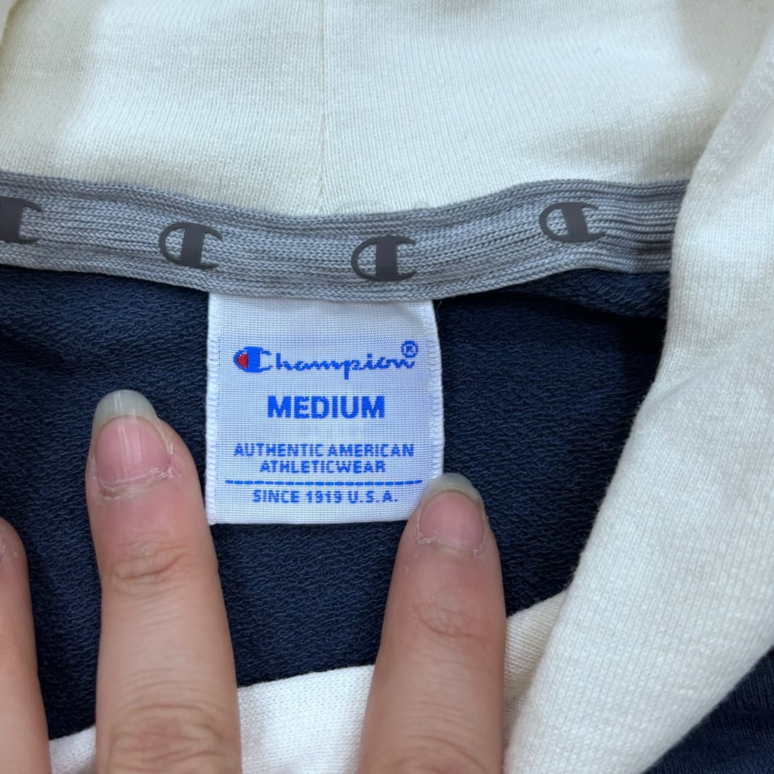 M 챔피온 빅로고 후드 티셔츠 0403E 상품이미지3