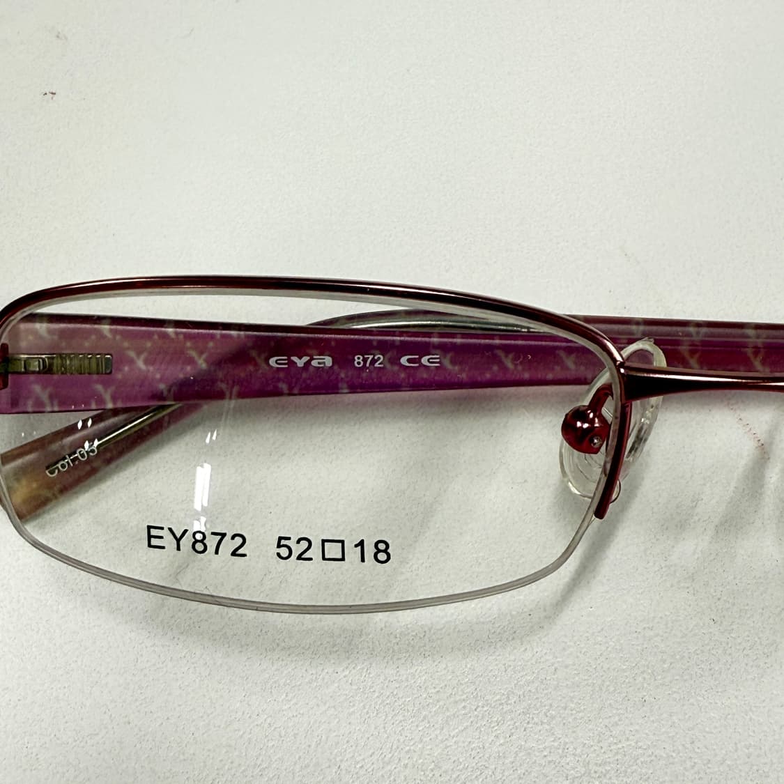 키치한 핑크 사각 반무테 안경 상품이미지6