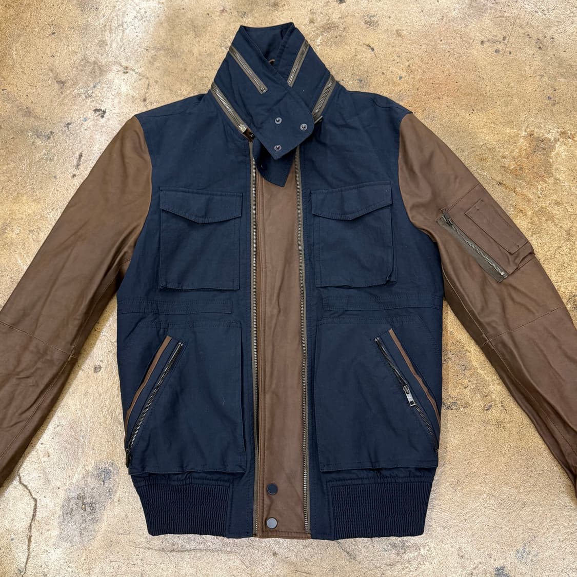 [정품/100] 솔리드옴므 염소가죽 투톤 자켓 b10 상품이미지3