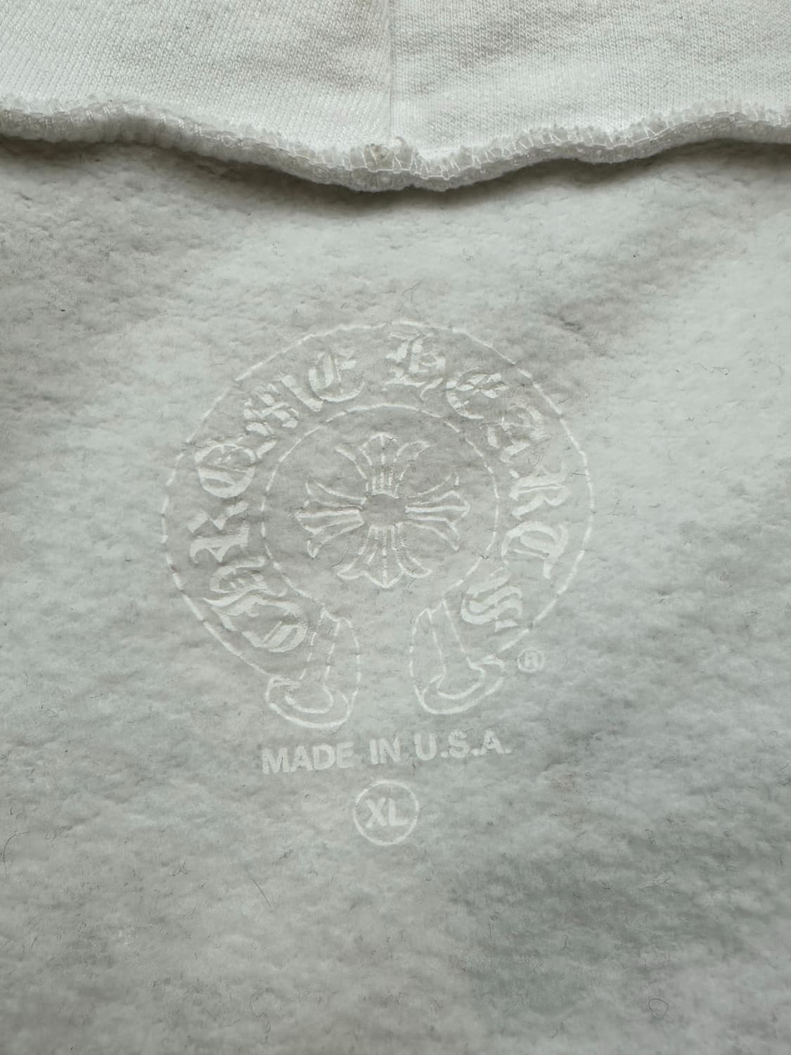 [XL] 정품 크롬하츠 홀스슈 플로랄 플리스 집업 후드 화이트 상품이미지6