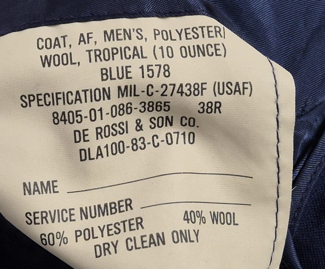 미공군 구형 병장 전투복 상의 자켓 (M) 상품이미지10