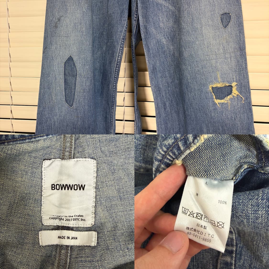 바우와우 Bowwow USN M44 미해군 덩가리 퍼티그 데님 팬츠 L 상품이미지10