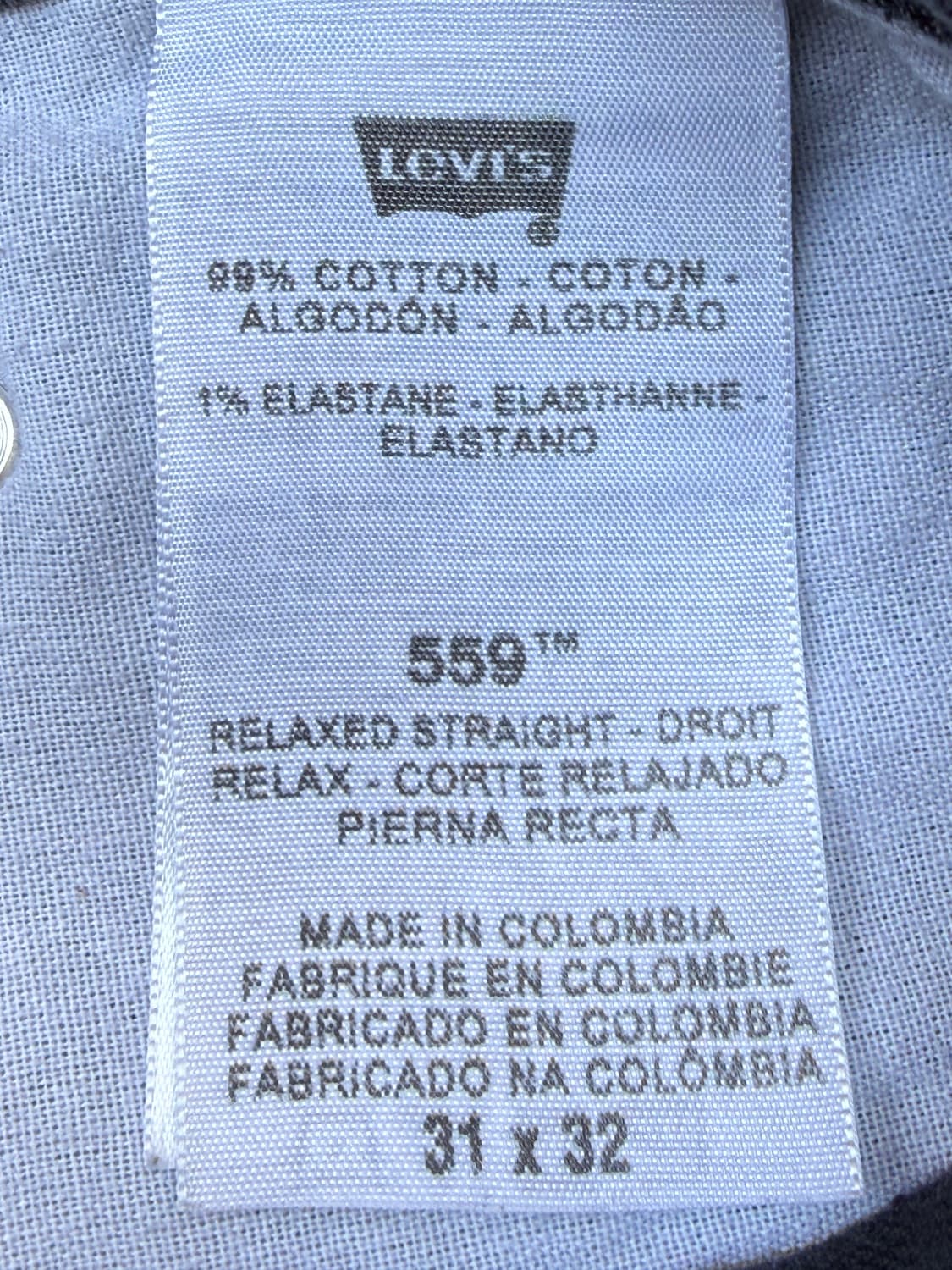 리바이스 559 흑청 31/32 블랭크탭 상품이미지8