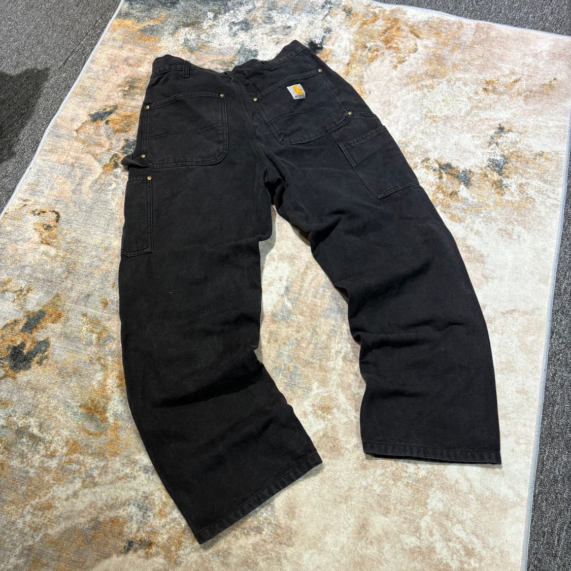 칼하트 더블니 빈티지 B01-BLK 데님 워크팬츠 상품이미지1