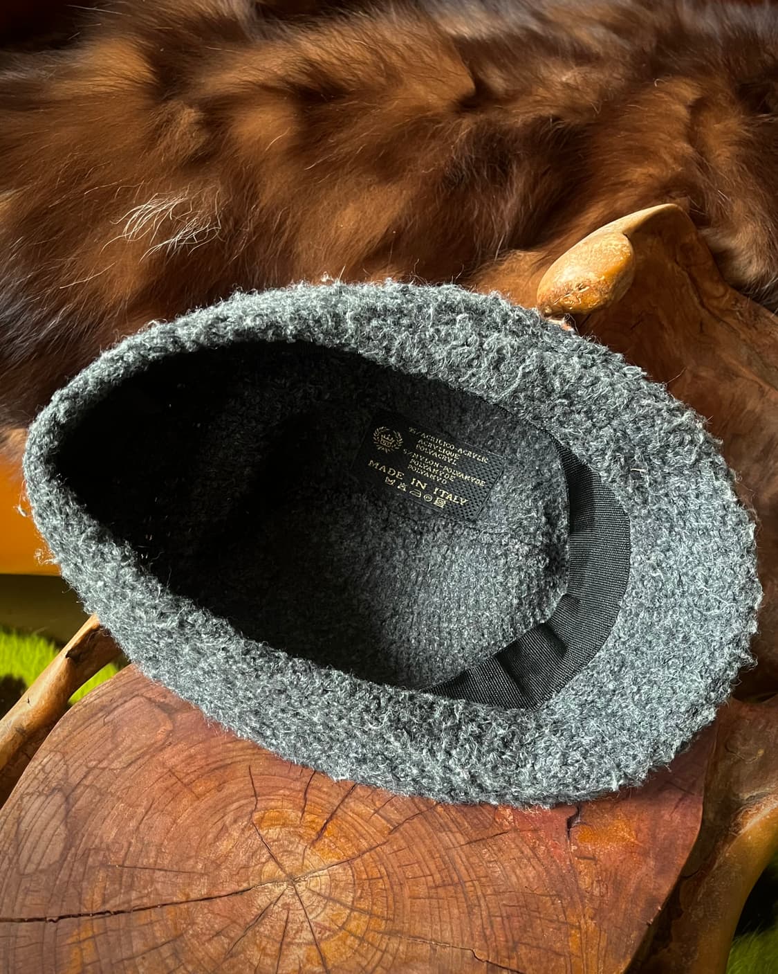 Italian Vintage Boucle Knit Hunting Cap 상품이미지8