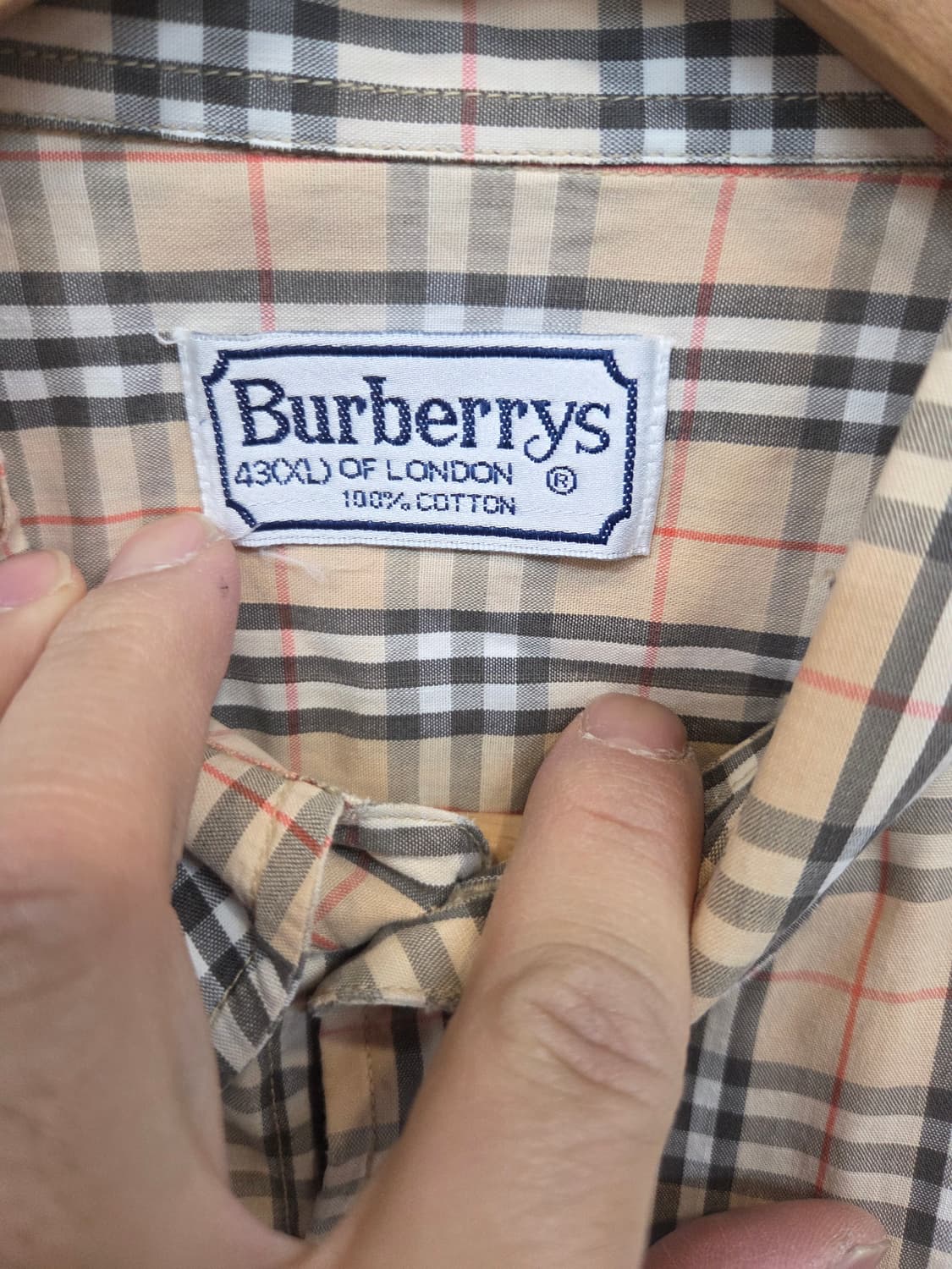 버버리 올드스쿨 빈티지 노바체크 셔츠반팔 xl 상품이미지3