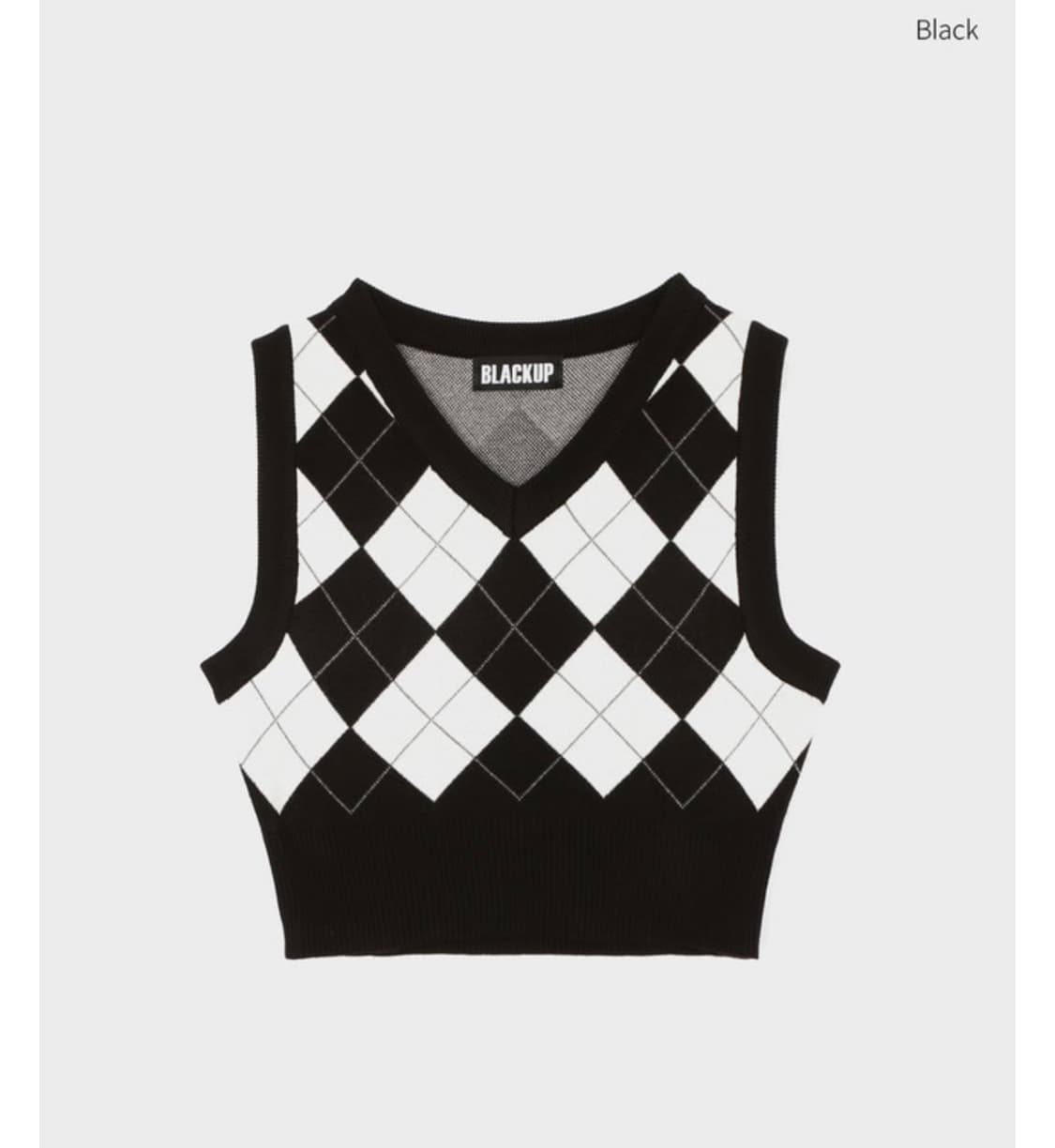 블랙업 아가일 니트 베스트 상품이미지1